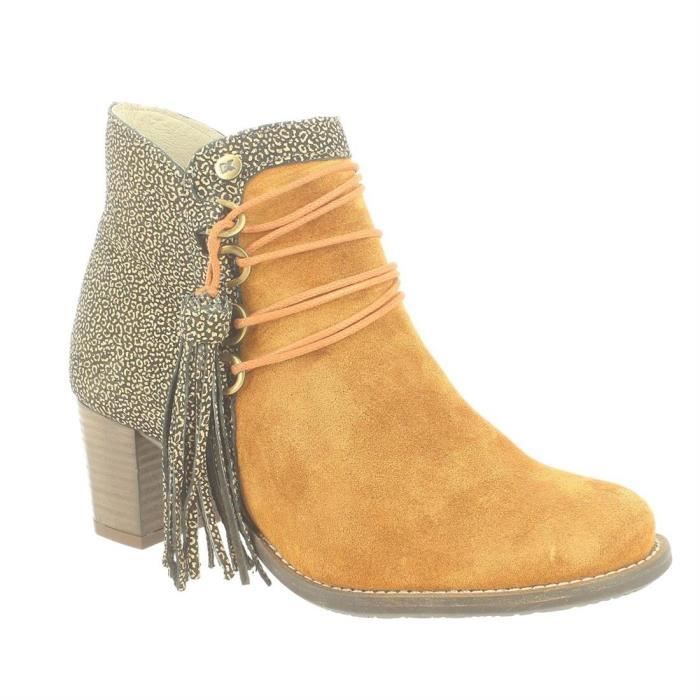 low boots cognac femme