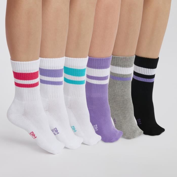 Lot de 3 paires de chaussettes femme en coton im Sport Dim en multicolore