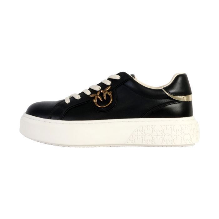 pinko Basket Basse Cuir Pinko Yoko 01 - Noir Platinium