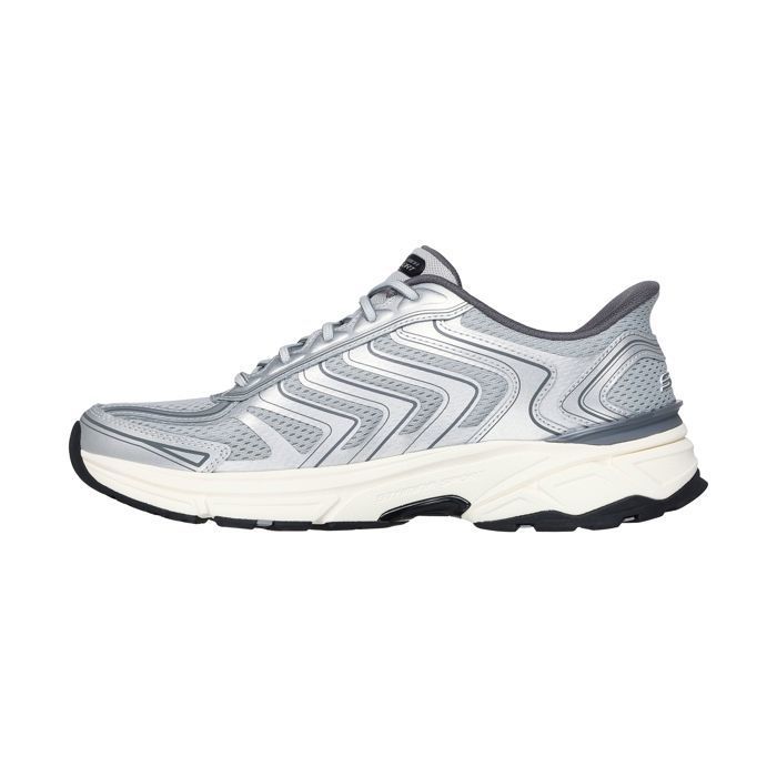 Skechers Basket Basse Cuir Skechers Stamina Sport - Argent Gris