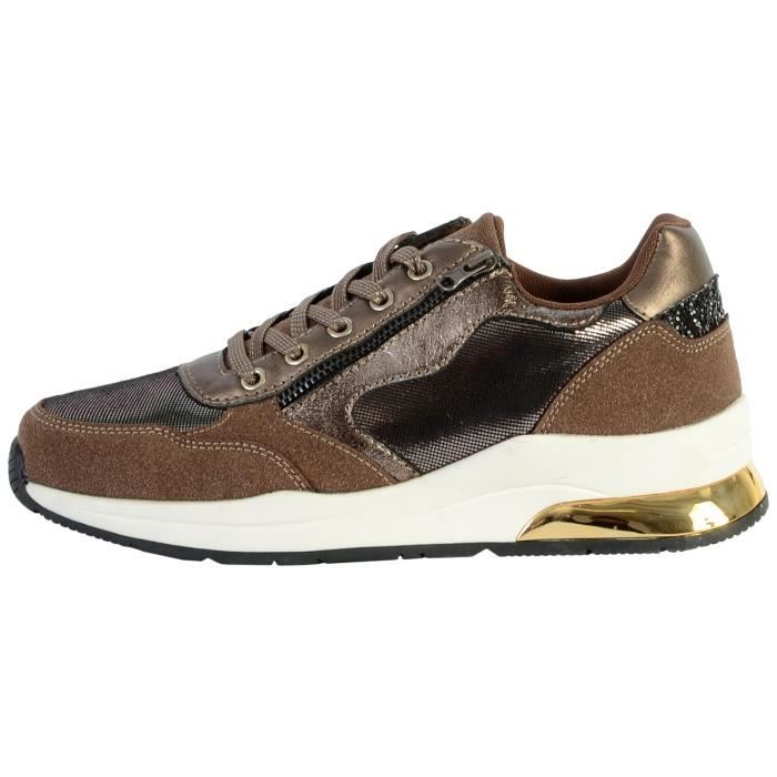 Tennis Basket Basses The Divine Factory AP4014 Taupe Femme