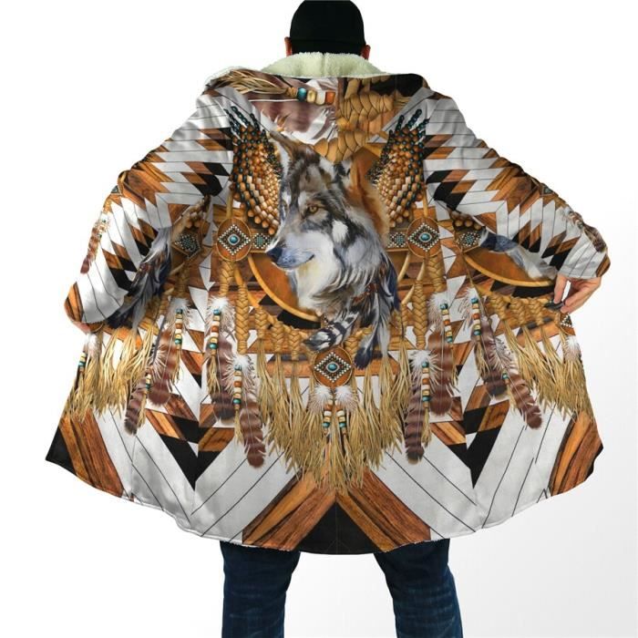 Gamboa Poncho en alpaga pour homme Adulte Poncho mexicain en laine avec capuche Manteau de cowboy et couverture western