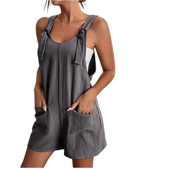 Robe Combishort Jennyfer Taille 40 - Coton/polyester Gris, Occasion Très Bon état