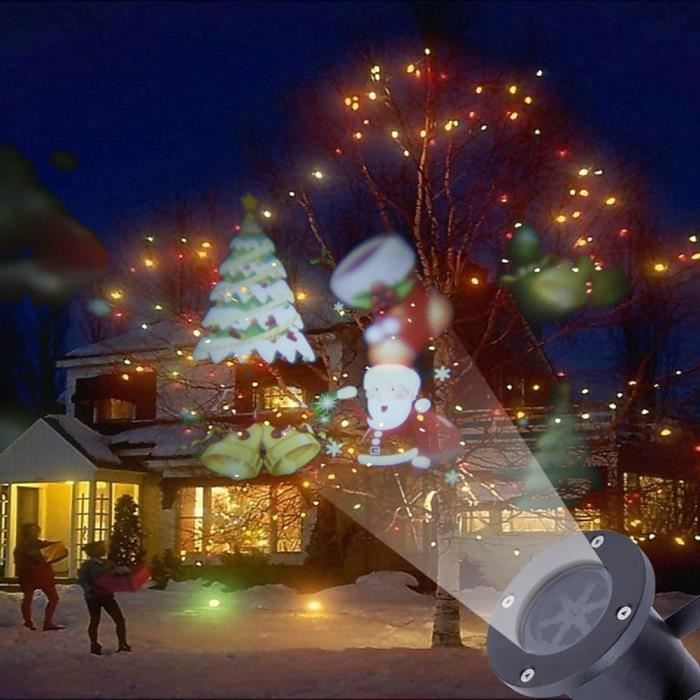 Projecteur LED Noël Extérieur Flocons De Neige - Dynamique, Étanche IP44, Portée 10m, Idéal Jardin & Maison