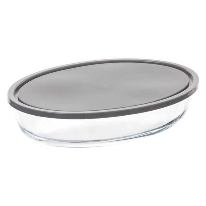 Plat à Four Ovale en Verre Couvercle 26cm Transparent Plat à Four Ovale en Verre Couvercle 26cm Transparent
