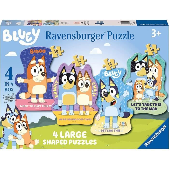 Puzzle - RAVENSBURGER - Bluey - 4 puzzles en formes - 10/12/14/16 ...
