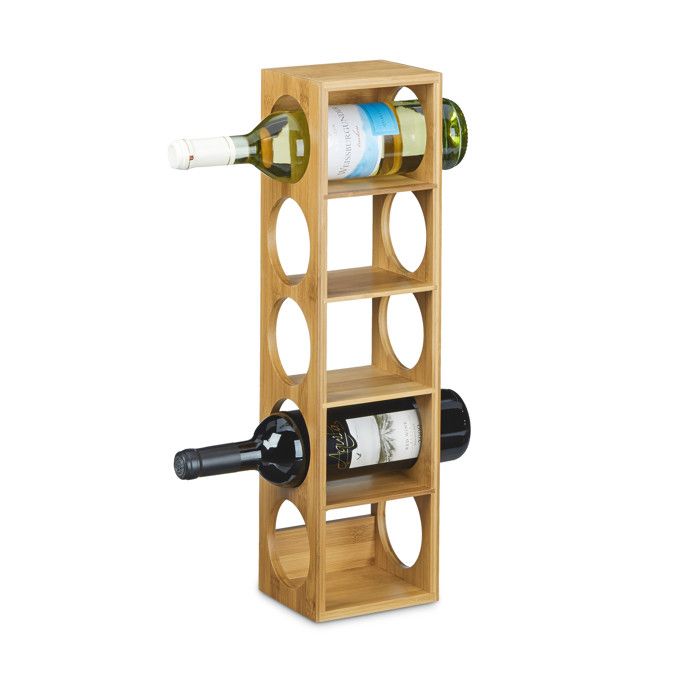 Relaxdays Etagere A Vin En Bambou Hxlxp 53 X 14 X 12 Cm 5