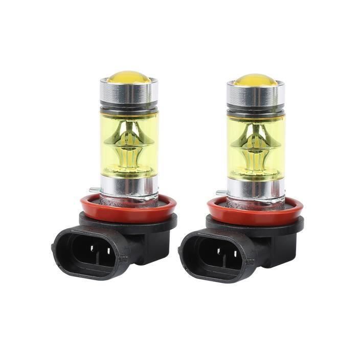 Paire d' ampoules lampe LED feux antibrouillard 4300K jaune H11H8
