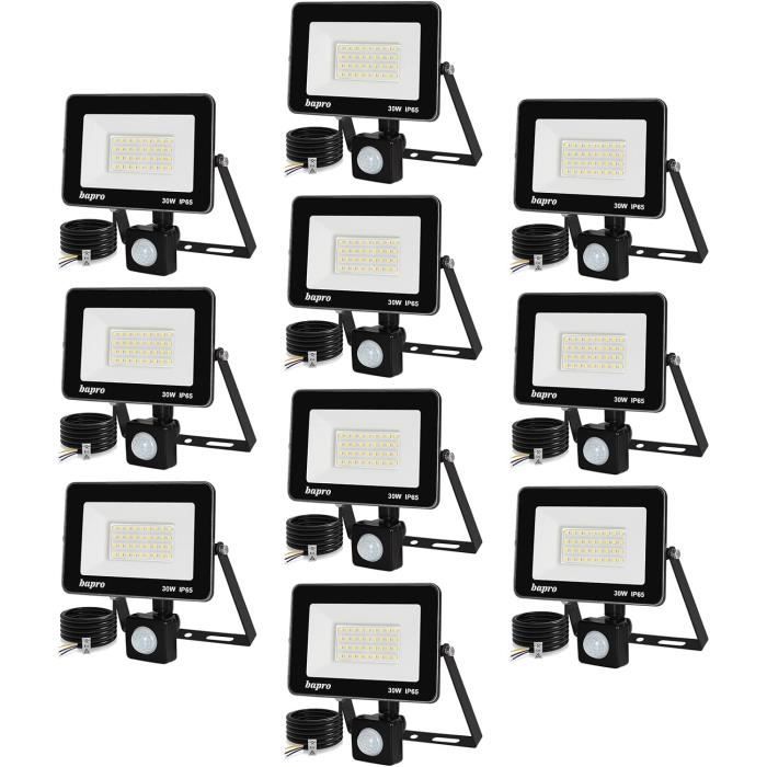 Projecteur LED Extérieur 30W Avec Détecteur Mouvement - 3000LM Dimmable Télécommande | IP66 Étanche Pour Jardin Garage