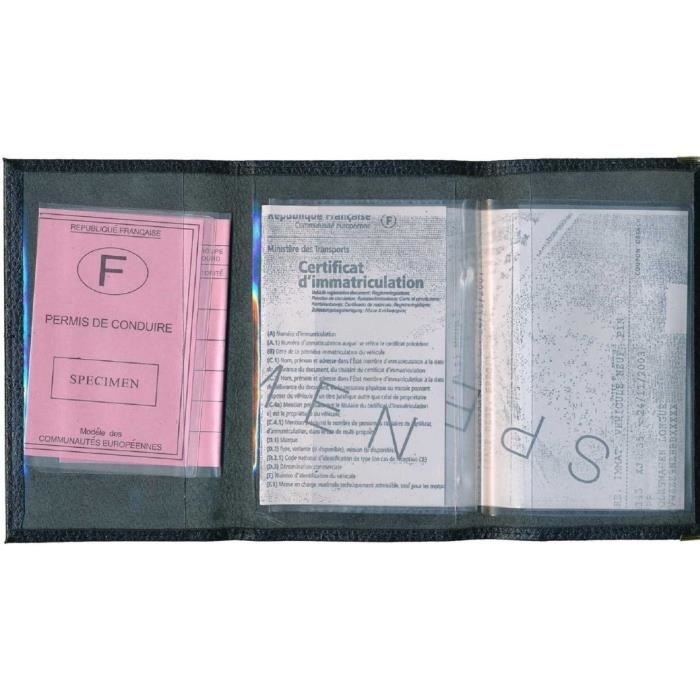 Porte-cartes Grise En Cuir – Format Guitare, Personnalisable – Pour Voiture, Moto, Scooter – Dimensions 14,5x10 Cm