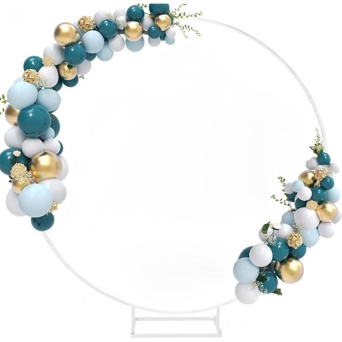 Arche à Ballons Ronde En Métal 1,5 M De Diamètre - Kit Complet Avec Clips, Chaînes, Colle - Pour Mariage, Anniversaire, Fêtes