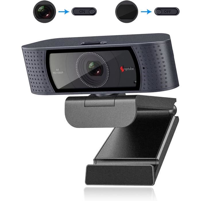 Bwaliffury Webcam 1080P HD Avec Micro Antibruit - Caméra PC Grand Angle 80° Plug And Play Pour Ordinateur