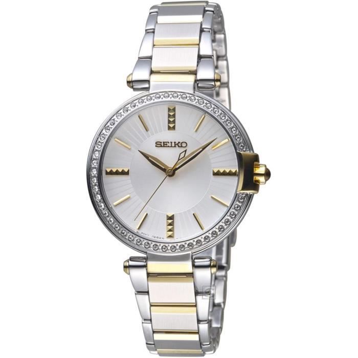 Seiko Femme 32mm Bracelet Acier Bicolore Quartz Cadran Argent Montre  SRZ516P1 - Cdiscount Bijouterie