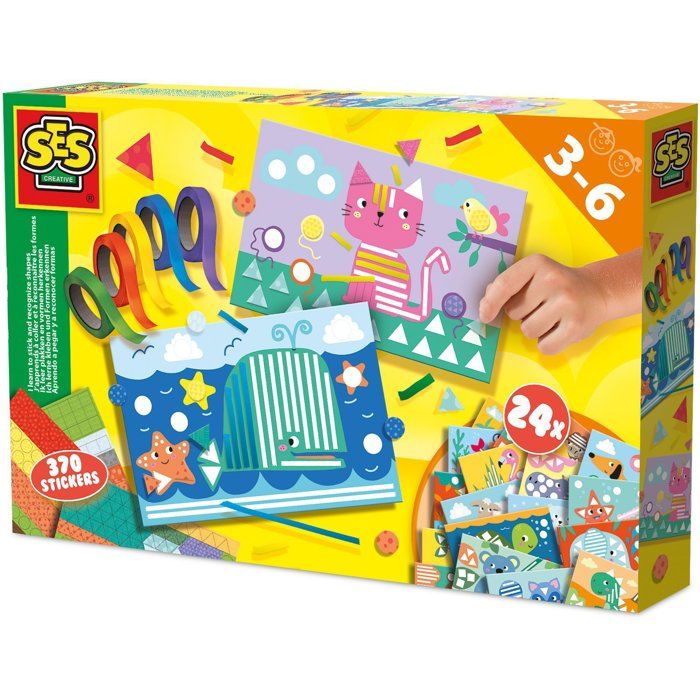 Japprends à coller et à reconnaître les formes - SES CREATIVE - Hobby 3 - 6 - Motricité fine - 370 stickers - Age : 3+