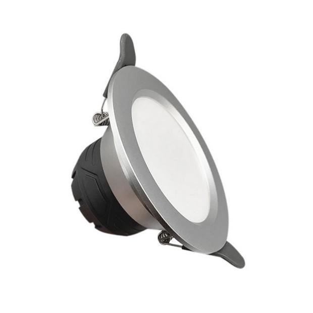 Downlight LED Argent Brossé Rond 7 Watts Blanc Froid MR16 12V