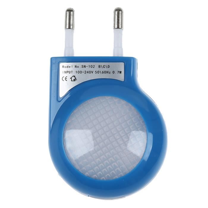 Lampe De Nuit Veilleuse Led 1w Lampe De Chambre Avec Pris Eu Lumiere Bleu Pour Enfant Bebe Adulte Decoration De La Maison Ameublement Et Decoration