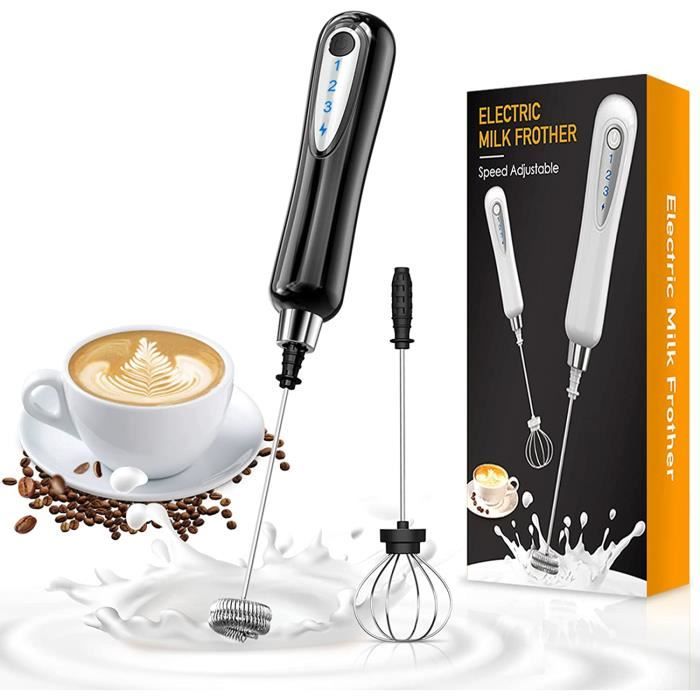 SJLERST Mousseur à Lait Électrique, Mousseur De Lait Rechargeable USB Et Mini Fouet Electrique Avec 3 Vitesses Reglable Pour Cafe Creme Cappuccino Latte Cocktails Jus 81360973