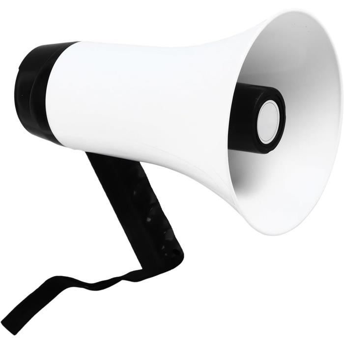Mégaphone Portable Bullhorn 30 W – Avec Enregistrement, Portée 500 M, Batterie Longue Durée 1500 MAh