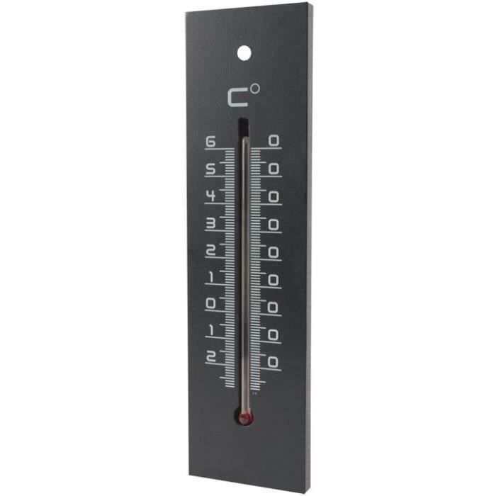 thermomètre en médium contemporain noir - 22 cm