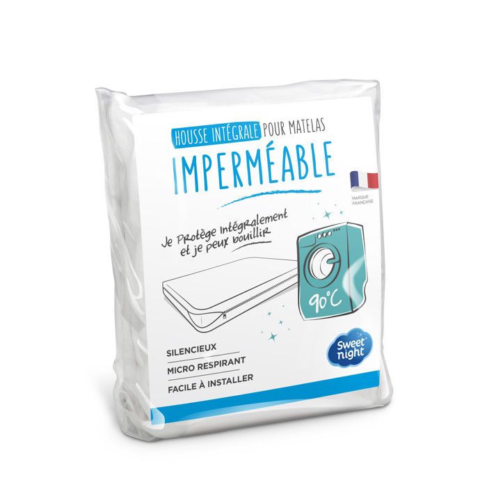 Housse intégrale matelas - Sweetnight - 200 x 200 cm - Imperméable - Lavable à 90°C - Fermeture à glissière Housse intégrale matelas - Sweetnight - 200 x 200 cm - Imperméable - Lavable à 90°C - Fermeture à glissière
