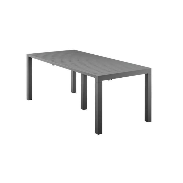 Table de jardin extensible mode papillon - extensible des 2 côtés - Aluminium - 200/260/320 X 100 X 75 cm