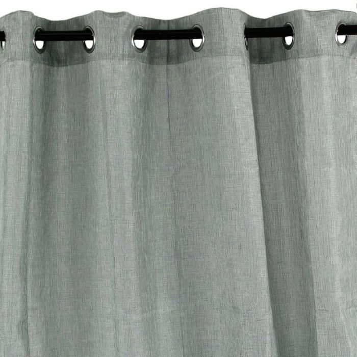 LINX - Rideau à œillets effet chiné 140 x 250 cm Gris