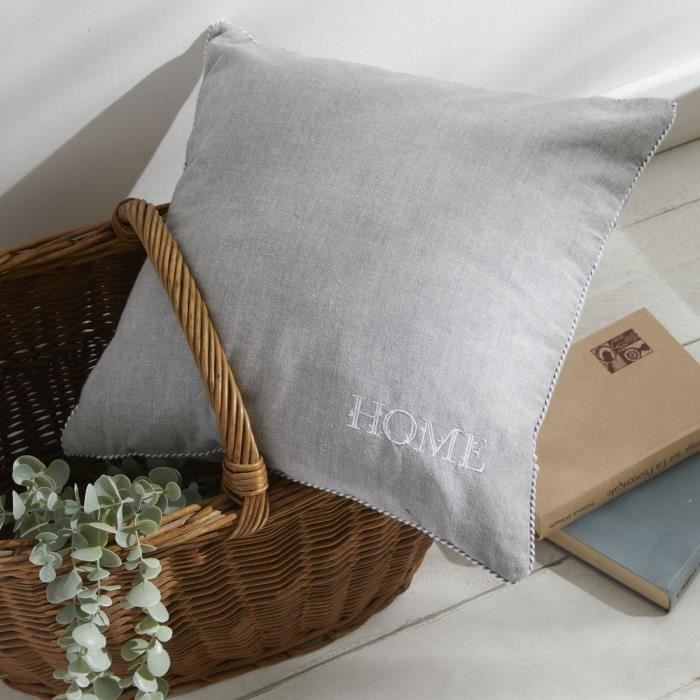 Coussin TODAY CHARME Chambray x Petite broderie Capucine 40 x 40 cm