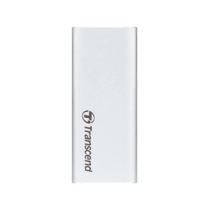 TRANSCEND Disque SSD ESD240C - 480 Go - Externe (portable) - M.2 - USB 3.1 Gen 2 (USB-C connecteur) - Argent