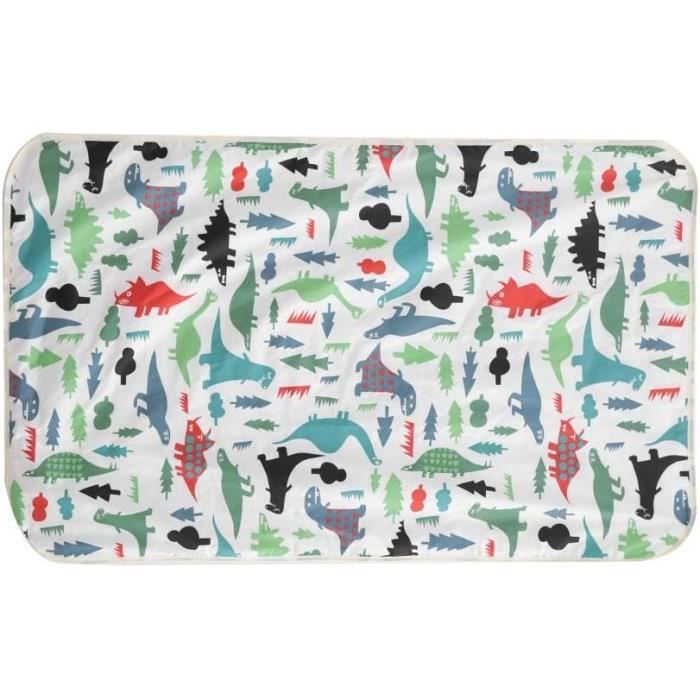 Tapis à Langer Imperméable 105x70cm En Coton - Lavable Réutilisable Pour Bébé - Bleu