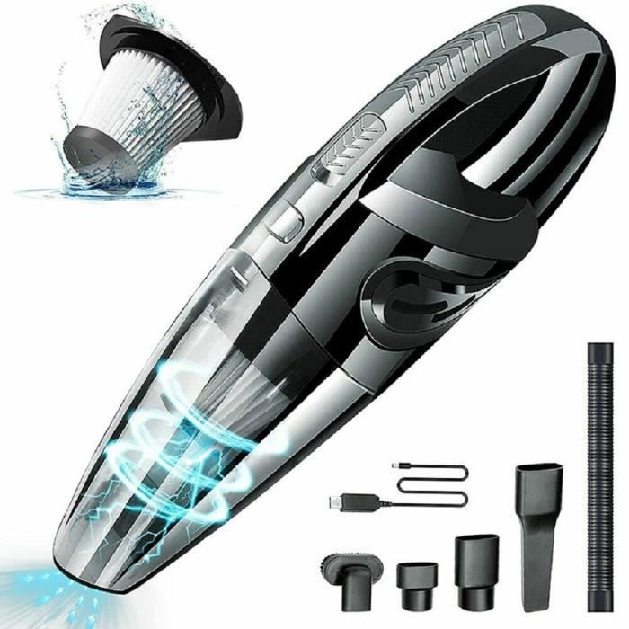 Aspirateur à Main Sans Fil pour Voiture, Aspirateur Portable avec Haute Puissance, Léger et Rechargeable, Mini Aspirateur Portable pour Voiture/ maison