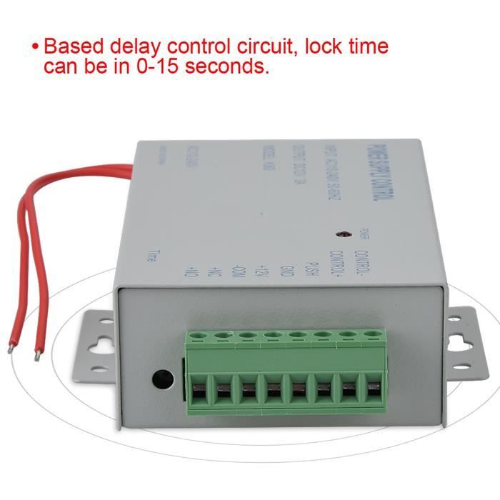 Alimentation Pour Contrôle D'accès De Porte 12V 3A 30W - Entrée AC 110-240V, Temporisation 0-15s, Sortie NO/NC Réglable