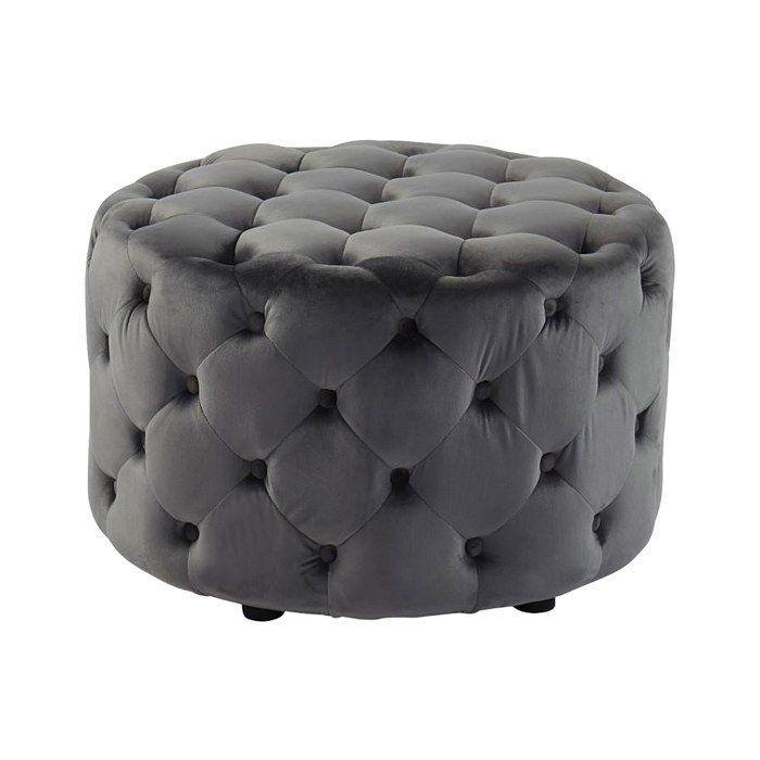 Pouf FOURCA en velours - Gris