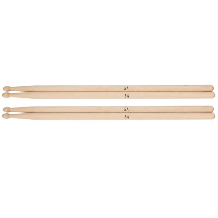 de tambour Baguettes de tambour Accessoires d'instrument de musique d'exercice antidérapant pour les amateurs de musique acoustique jazz(Noir