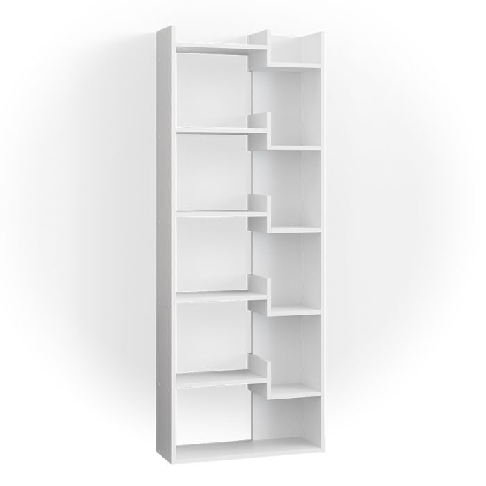 vicco bibliothèque fico, séparateur de pièce, étagère sur pied, blanc, 6 niveaux, étagère murale, étagère haute