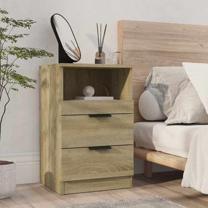 vidaXL Table de chevet Chêne Sonoma Bois dingénierie 811238