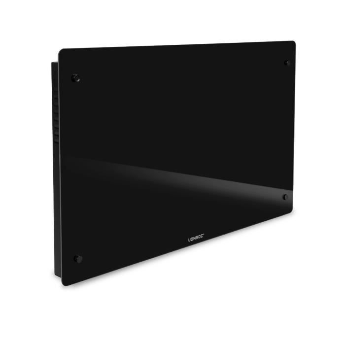 Chauffage électrique - Panneau en verre 2000W Premium - 24m2 – Commande manuelle et Wi-Fi – Thermostat réglable et minuterie - Noir - Bricolage