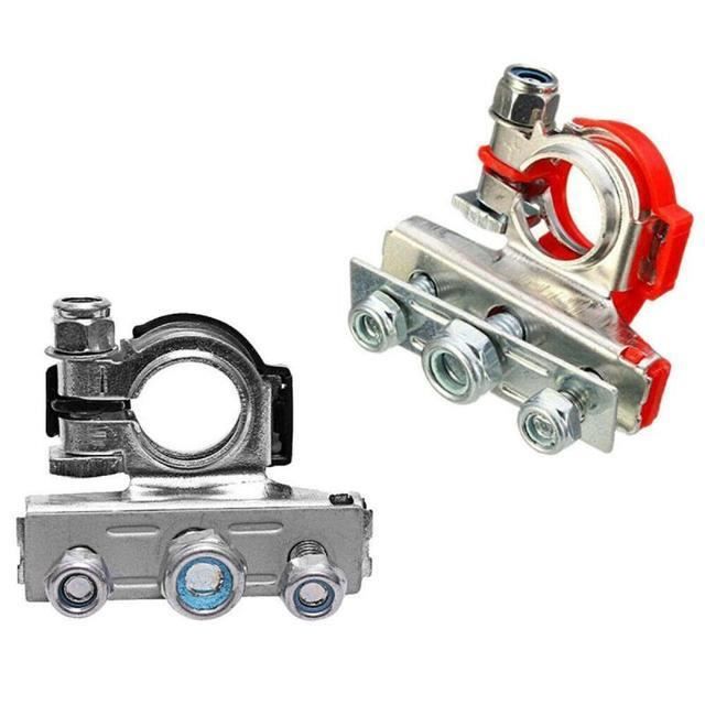 Kit Connexion Batterie Voiture – 2 Adaptateurs Bornes En Laiton | Pour Véhicules 12V Et 24V | Installation Facile | Conductivité Améliorée