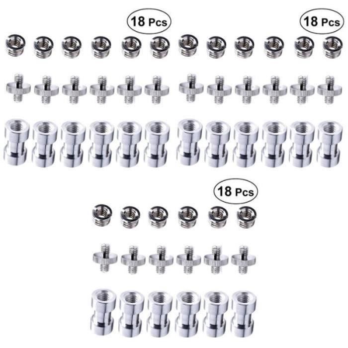 Kit De 15 Vis 1/4 Pouce Pour Caméra - Montage Trépied, Plaque Quick Release - Acier Nickelé