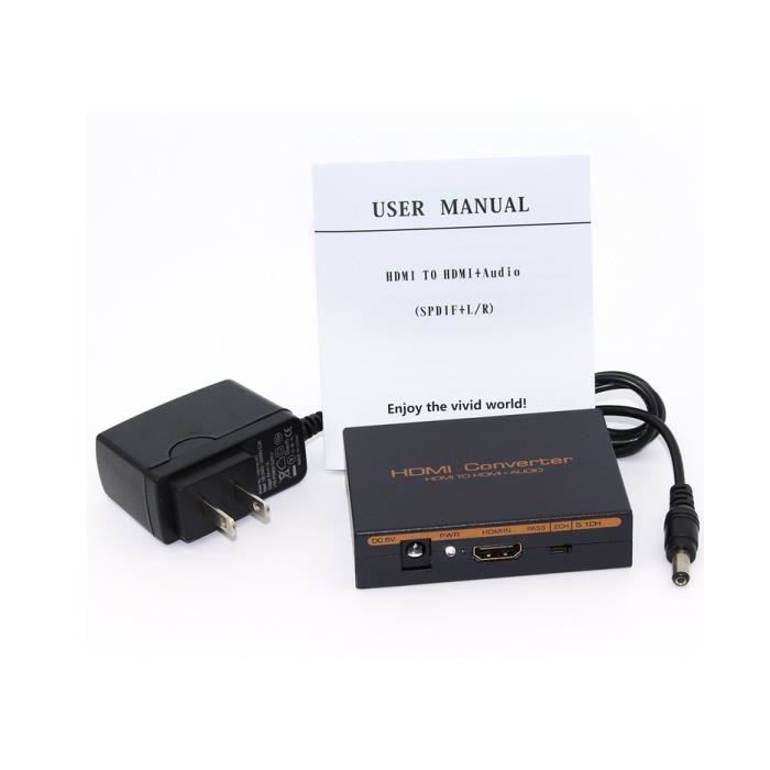 Luntus HDMI Audio extracteur derivateur vers SPDIF Optique RCA Stereo L/R analogique convertisseur 