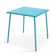 Ensemble table de jardin et 4 chaises en métal Bleu-1