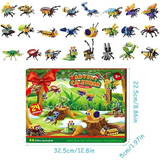 Calendrier De L'Avent 2024 Briques Construction - 24 Jours, 2 Modèles Animaux à Assembler