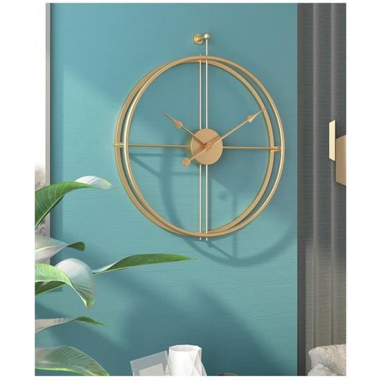 Horloge Murale Fleur Diamantée 50 Cm - Cadre Doré, 161 Strass, Mouvement Silencieux, Cadran Doré/blanc - Décoration Cadeau