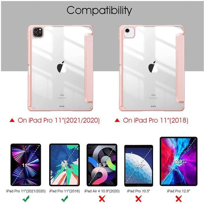 Coque Antbox IPad Pro 12.9 – Avec Porte-stylet, Réveil/support, Noir (neuf)