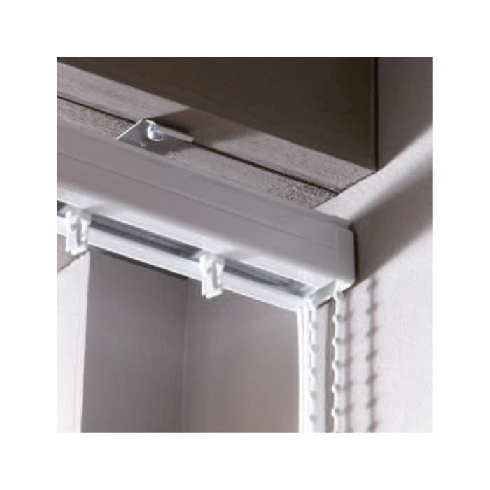 Rail Pour Lamelles Verticales MADECOSTORE - Ouverture Latérale - Blanc - L320 Cm - Pour Lamelles 89 Mm