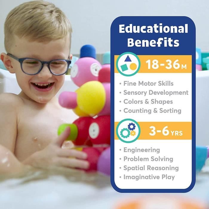 WYSWYG Grand Set de Briques de Construction, 25 Pierres en 5 Couleurs, Compatible – idéal pour Les Enfants à partir de 3 4 5 Ans, Code Standard, Multicolore