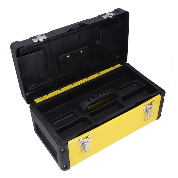 Tbest boîte à outils en fer Support de conteneur de boîte de rangement d' outil de réparation de boîte à outils multifonction - Cdiscount Bricolage