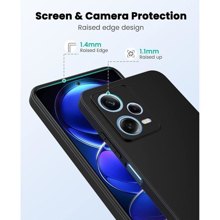Coque Silicone Redmi Note 12 Pro - Drapeau Algérie Noir - Protection Anti-Choc