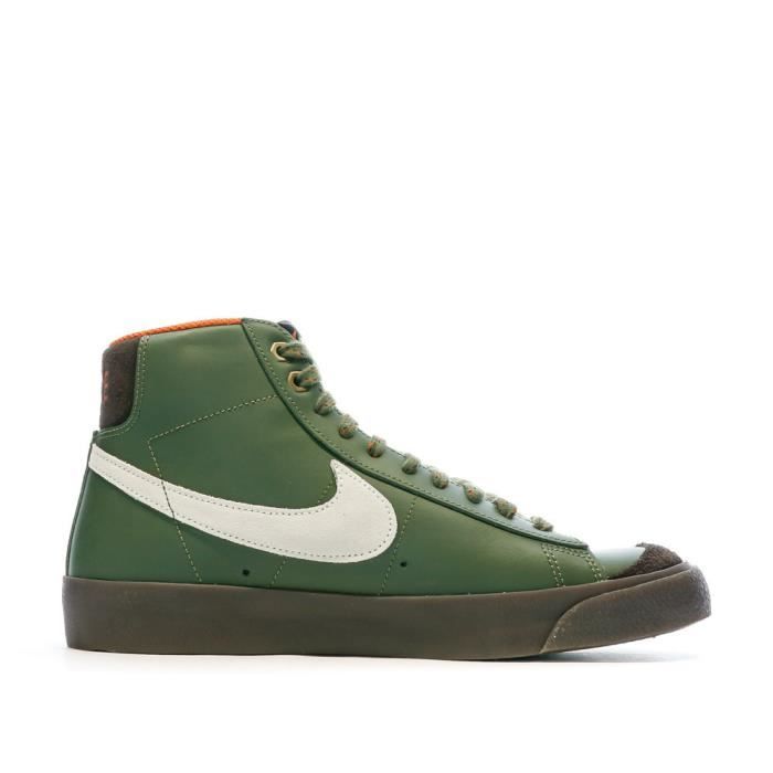 Baskets Homme Nike Blazer Mid 77 Vintage Kaki Cuir Lacets Kaki Cdiscount Chaussures