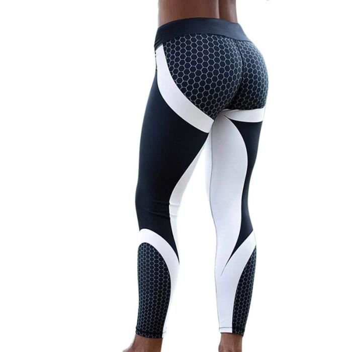 PANTALON Hayoha maille motif imprime Leggings fitness Leggings pour femmes sport entrainement Leggins elastique mince Type green Blanc Cdiscount Pret a Porter