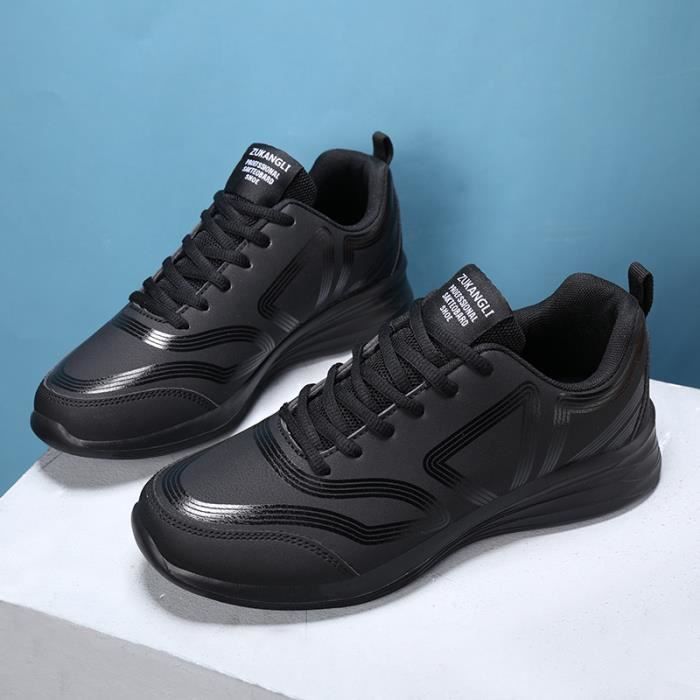 BASKET Homme - Baskets en cuir pour hommes - noir GJ™